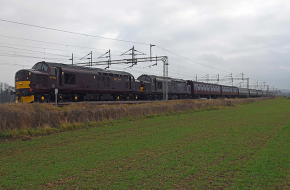 37706/37668 5M43 1019 Southall - Carnforth at Grendon on Tuesday 13 December 2016