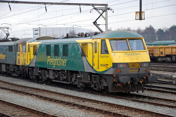 90045 stabled at Crewe Basford Hall on Saturday 29 January 2011