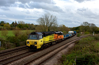 70803 6M50 0759 Westbury - Bescot at Hatton North Junction on Tuesday 8 November 2022