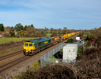66549 leading 6X04 0715 Foxhall Junction to Taunton Fairwater at Cogload Junction on Sun 5 Feb 2023