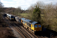 66769 6G99 0645 Tunstead - Banbury at Watermans Crossing, Hatton on Thursday 2 March 2023