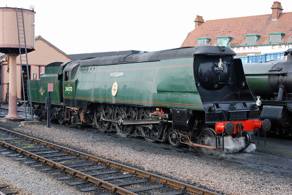 34070 at Minehead on Friday 11 March 2016