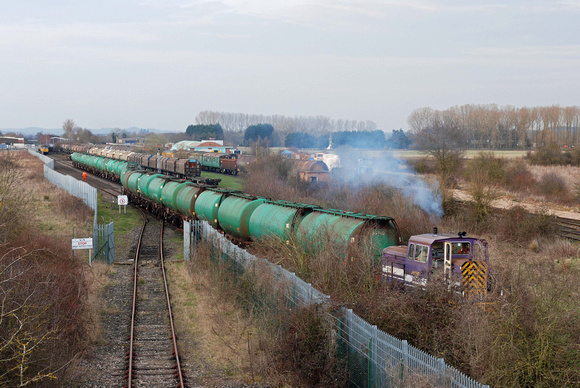 Shunting stored TTAs at Long Marston on Wednesday 25 March 2015