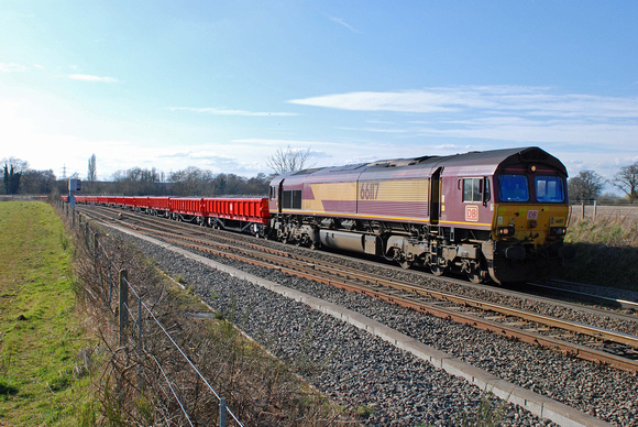 66117 6R04 1540 Bescot - Long Buckby at Whitacre Junction on Saturday 2 April 2016
