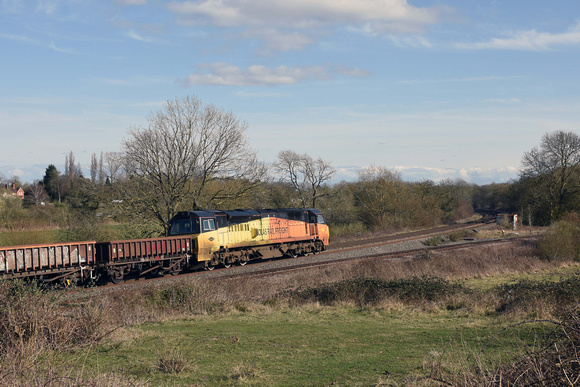 70803 on rear 6Z63 1011 Reading - Rugby at Hatton North Junction on Wednesday 24 March 2021