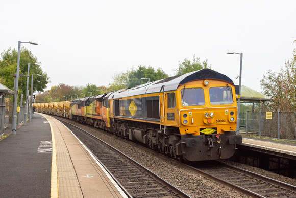 59003 (70811/56078) 6M50 0713 Westbury - Bescot at Warwick Parkway on Monday 21 October 2024