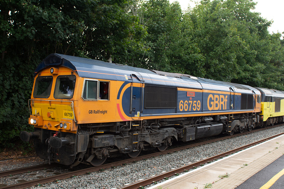 66759 6O01 1018 Scunthorpe - Eastleigh at Dorridge on Friday 2 September 2022