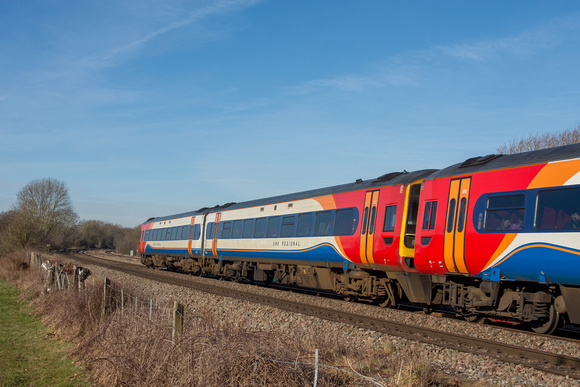 158780 1L09 0951 Liverpool Lime Street - Norwich at Shipley Gate on Monday 6 February 2023