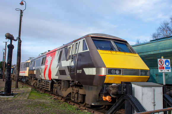 91117 at Barrow Hill on Saturday 14 January 2023