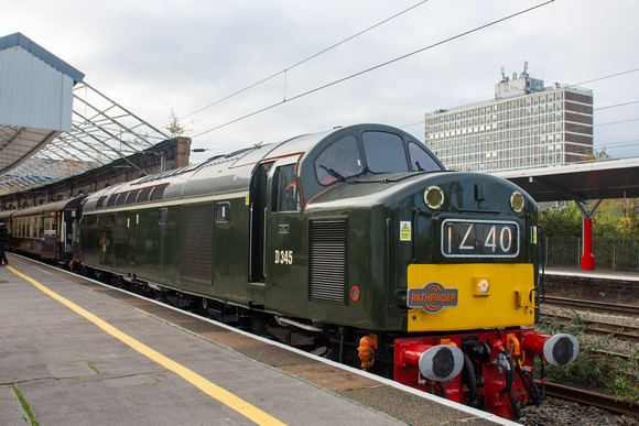 D345 1Z40 0701 Burton - Newcastle Charter at Crewe on Saturday 12 November 2022