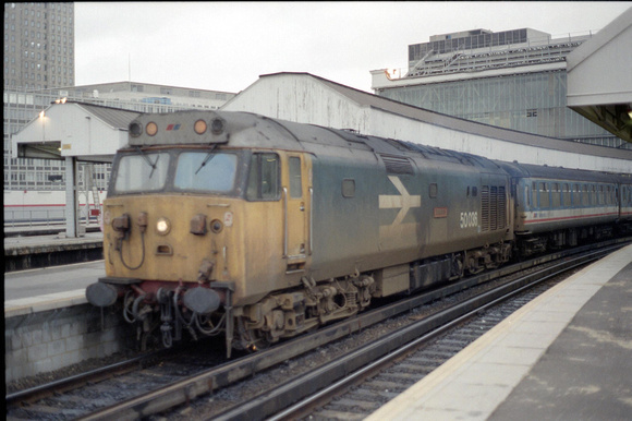 50036 1V15 1515 Waterloo - Exeter at Waterloo on Saturday 23 February 1991