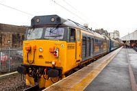 50049 on rear 1Z50 0748 Euston - Preston Charter at Bolton on Saturday 9 December 2023