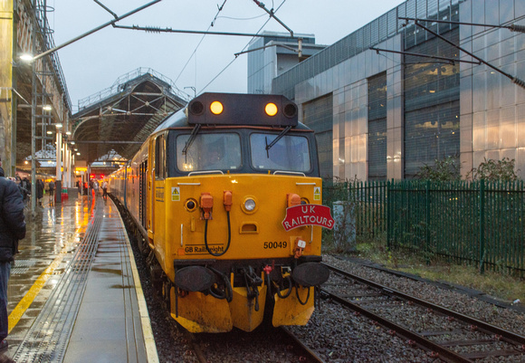 50049 leading 1Z52 1624 Preston - Euston Charter at Preston on Saturday 9 December 2023