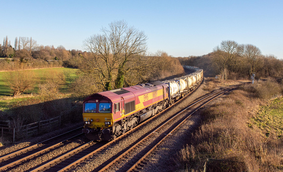 66059 6E11 1147 Appleford - Milford at Hatton North Junction on Monday 15 January 2024