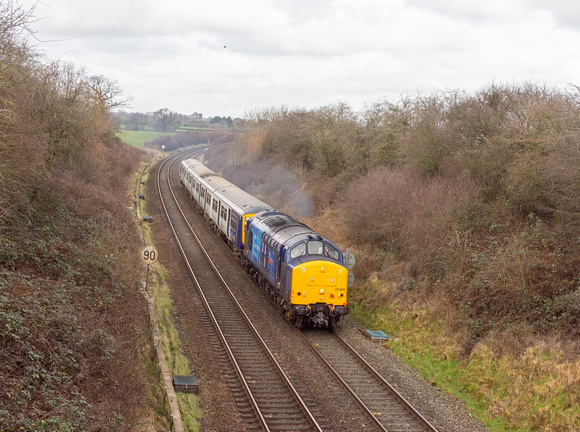 37800 (319369) 5Q79 0958 Allerton - Newport Docks at Abbotswood Junction on Wednesday 7 February 202