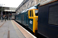 50007 leading 1Z28 0455 Birmingham New Street - Tweedbank Charter at Edinburgh on Saturday 5 January 2019