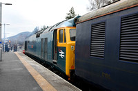 50007 leading 1Z28 0455 Birmingham New Street - Tweedbank Charter at Tweedbank on Saturday 5 January 2019