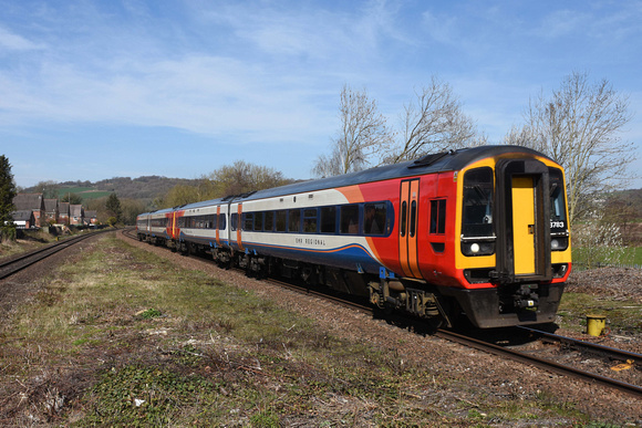 158783/158862 5F98 1123 Neville Hill - Derby at Duffield on Sunday 4 April 2021