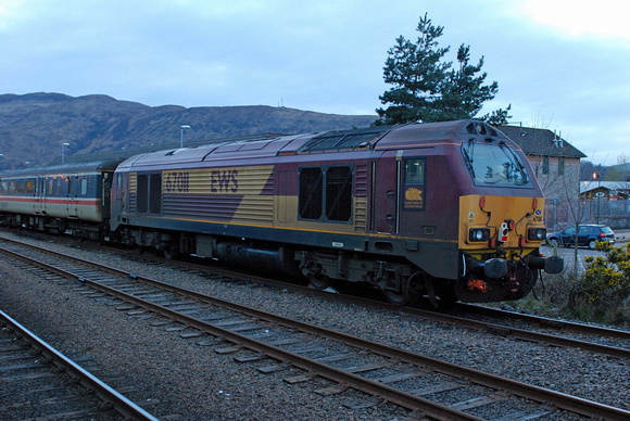67011 stabled at Fort William on Saturday 23 April 2016