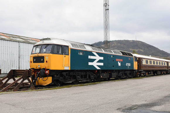 47593 leading 5Z48 1426 Fort William - Fort William Junction Yard at Fort William Depot on Sunday 7 April 2019