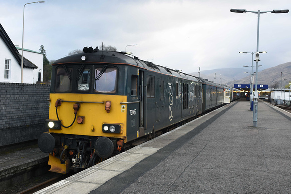 73967 1B01 1900 Fort William - Edinburgh at Fort William on Sunday 7 April 2019