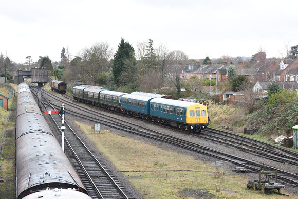 DMUs at Loughborough Central on Monday 13 January 2020