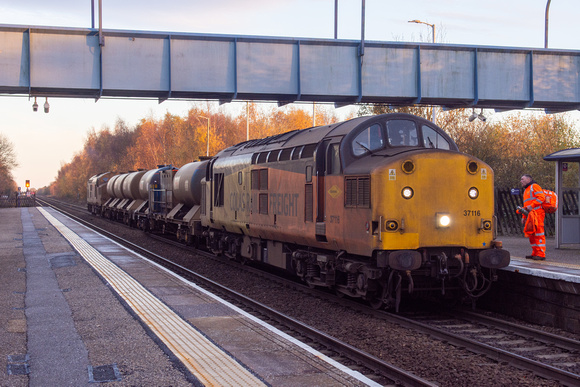 37116 tnt 37175 3J51 0950 York - York at Gilberdyke on Friday 29 November 2024