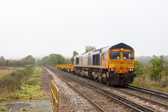 66730 6Y48 0901 Eastleigh - Hoo Junction at Egham on Friday 18 October 2024