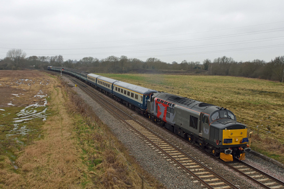 37884 leading 5Z47 1026 Burton - Lincoln at Stenson Junction on Saturday 11 March 2017