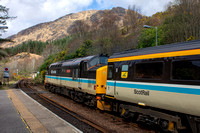 37409 on rear 1Z38 1134 Mallaig - Fort William Charter at Glenfinnan on Monday 8 April 2024